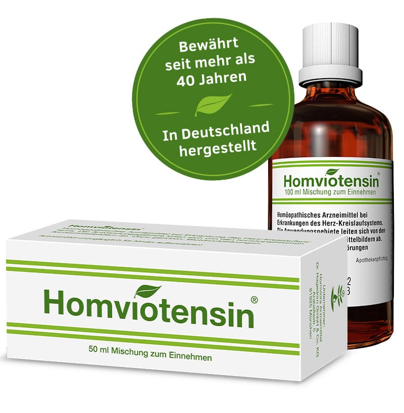 Homviotensin® Packshot mit 50ml Flasche
